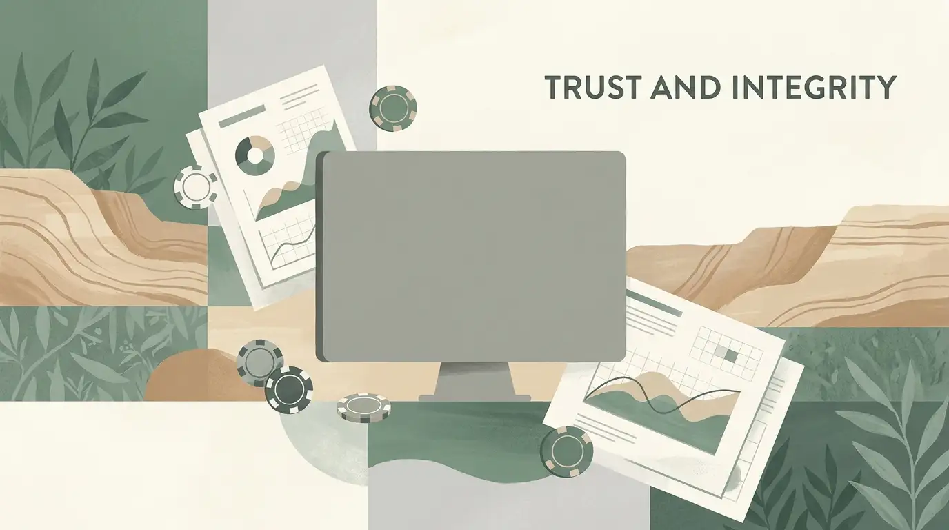 Editorial illustration representing online casino evaluation in Australia