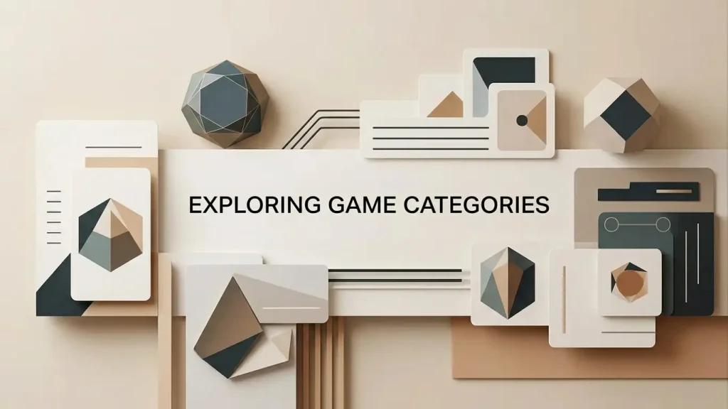 Abstract illustration of different casino game categories